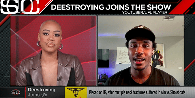 UFL Kicker Deestroying Discusses Travis Hunter, Neck Injury, and UFL Season on&nbsp;SportsCenter